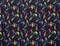 1 Yard Rainbow Bats Blacklight Reactive Spandex Fabric Four Way Stretch for Swimwear and Costumes 58"/60" Width